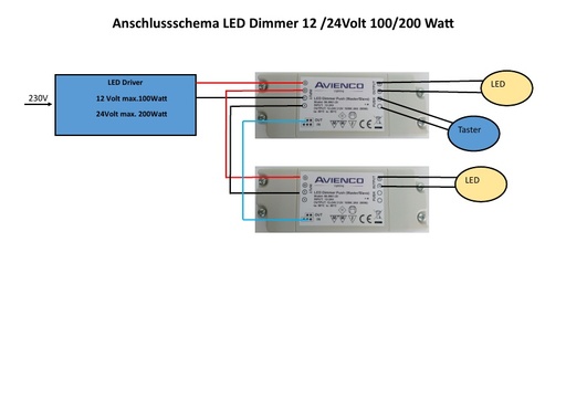 Anschlussschema LED Dimmer AL 110001  200 Watt